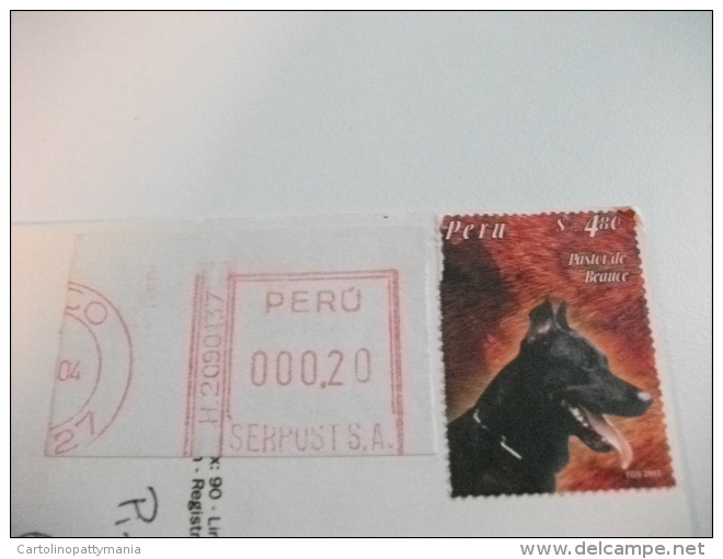 STORIA POSTALE FRANCOBOLLO COMMEMORATIVO Peru Cane Animali Multivedute - Perù