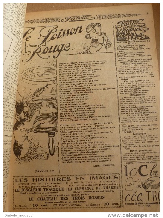 1932 Journal "FILLETTE" Belles Histoires à Suivre Et Aussi Ponctuelles Comme Celle-ci : LE POISSON ROUGE DU JAPON....etc - Fillette