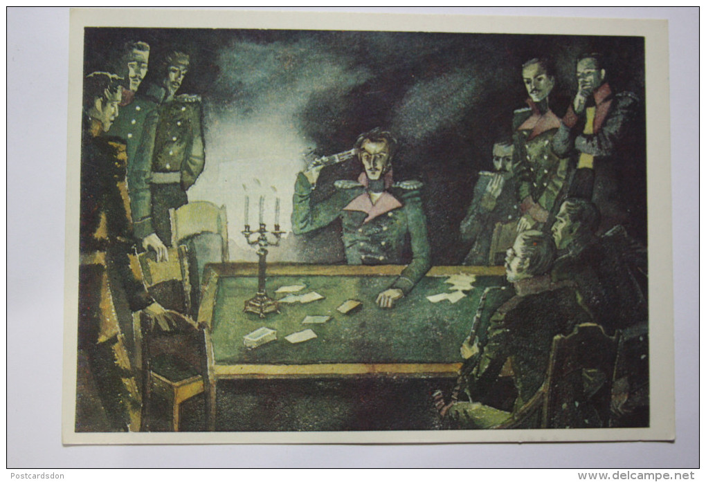 Old Postcard Nepomnyashiy - Lermontov  "Fatalist"  1983 - Playing Cards - Spielkarten