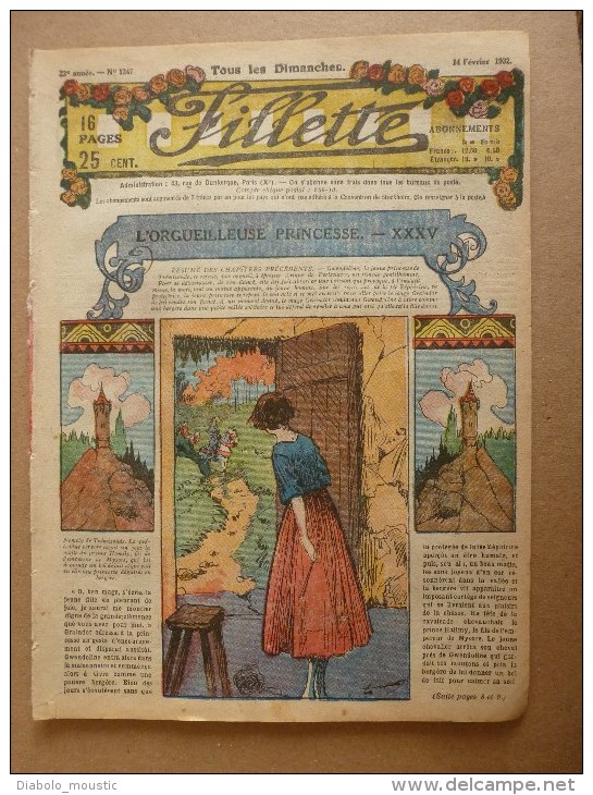1932  "FILLETTE"  Belles Histoires à Suivre Et Aussi Ponctuelles..comme Celle-ci ----->  UN BON PLACEMENT...etc - Fillette