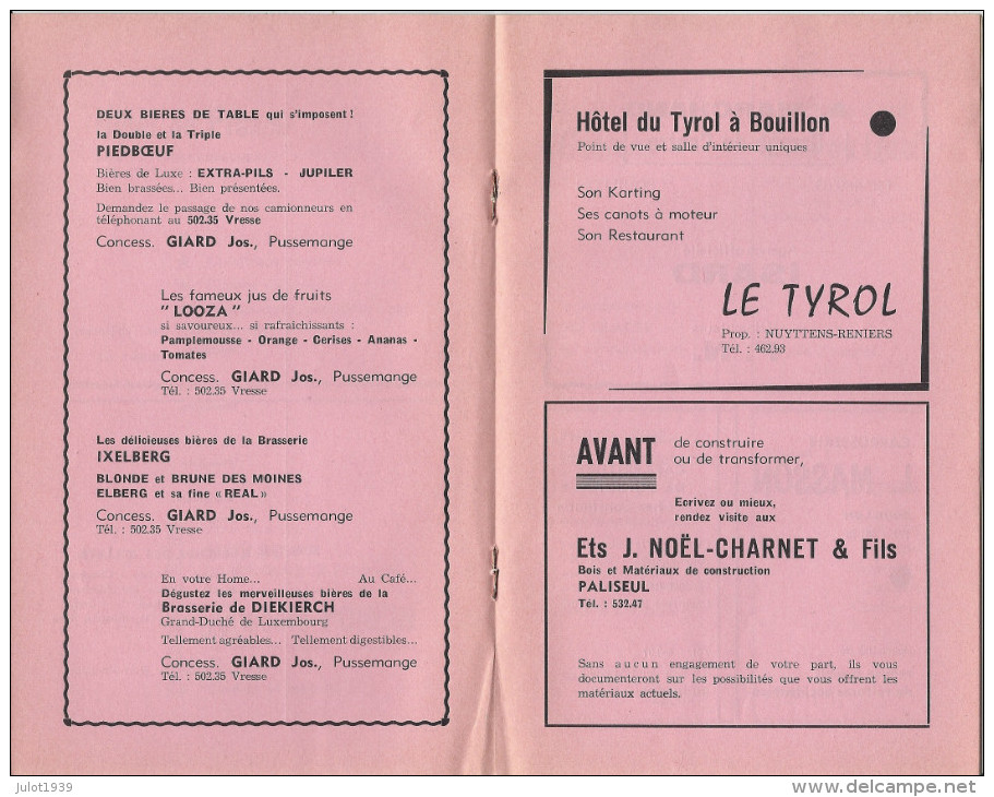 BOUILLON ..-- FETE DES OEILLETS . 16 Pages De PUBS Bouillonnaises . Voir Scans !! - Bouillon