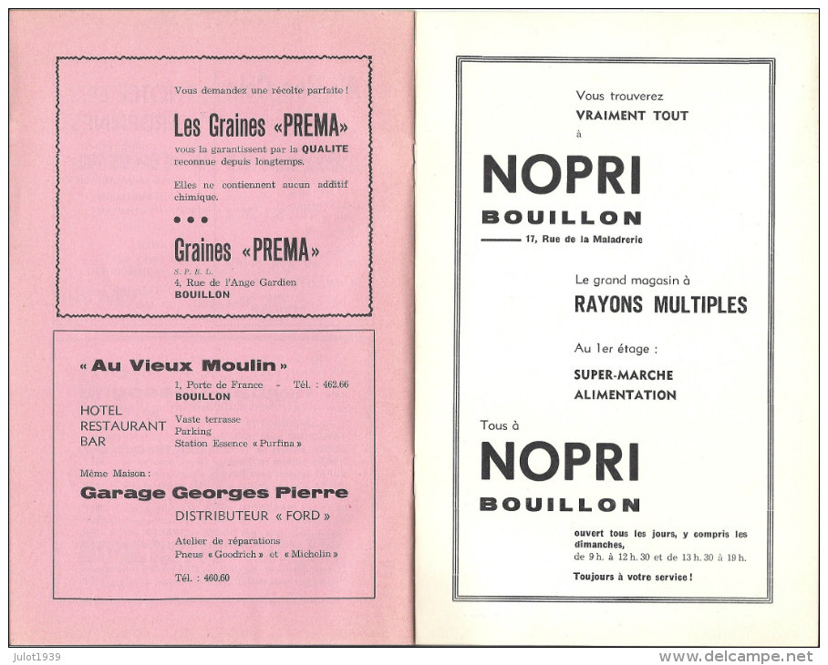 BOUILLON ..-- FETE DES OEILLETS . 16 Pages De PUBS Bouillonnaises . Voir Scans !! - Bouillon