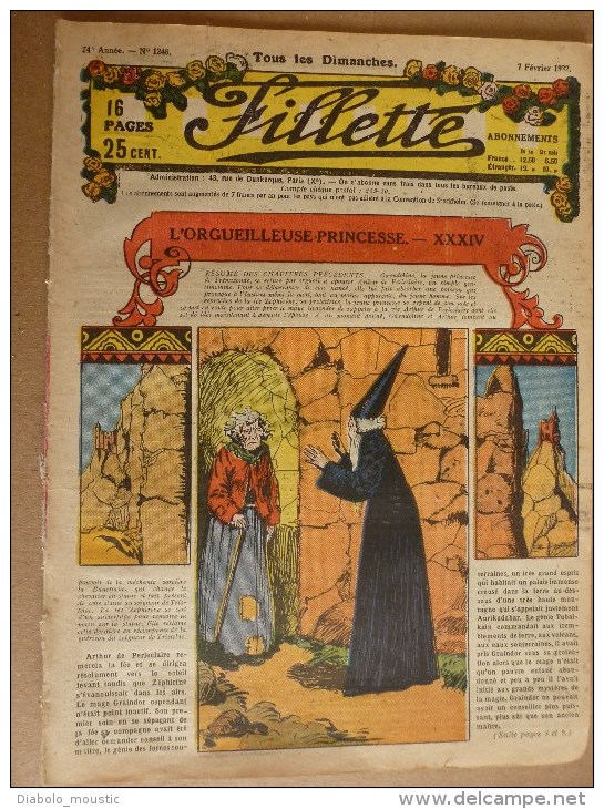 1932  Journal  "FILLETTE" Belles Histoires à Suivre Et Aussi Ponctuelles: LE CIRQUE DES PHENOMENES - Fillette