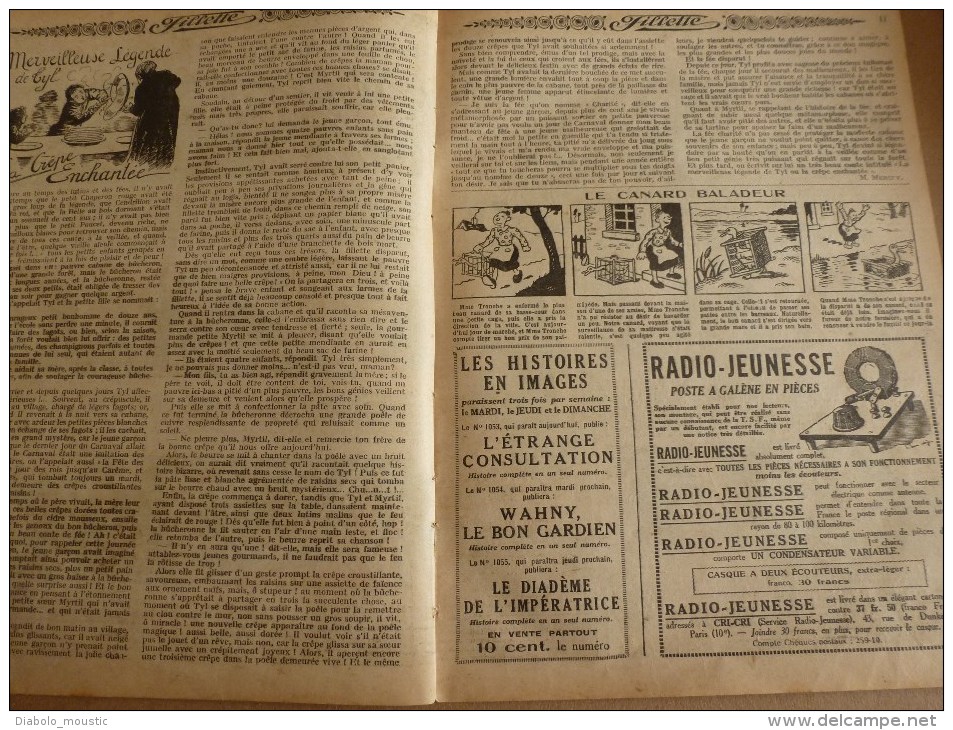 1932  Journal  "FILLETTE" Belles histoires à suivre et aussi ponctuelles: LE CIRQUE DES PHENOMENES