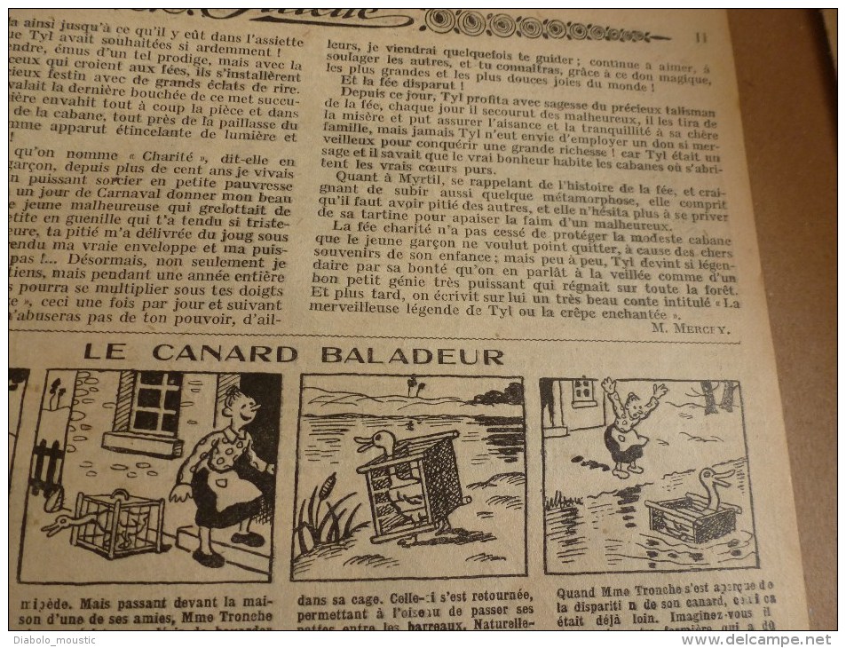 1932  Journal  "FILLETTE" Belles histoires à suivre et aussi ponctuelles: LE CIRQUE DES PHENOMENES