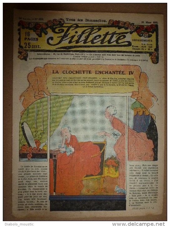 1932  Journal  "FILLETTE" Belles Histoires à Suivre Et Aussi Ponctuelles: LES PERLES.........etc - Fillette