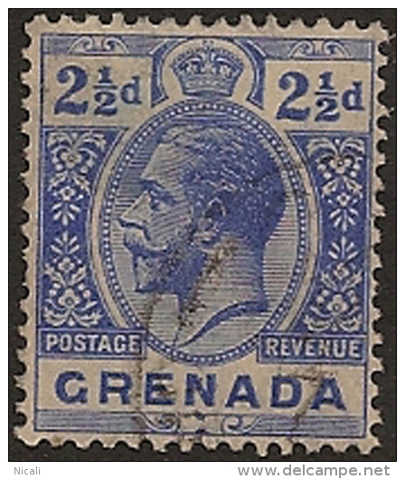 GRENADA 1913 2 1/2d Bright Blue KGV SG 94 FU WE235 - Grenada (...-1974)