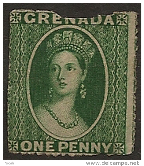 GRENADA 1861 1d Green P16 SG 2 MNG* WE145 - Grenada (...-1974)