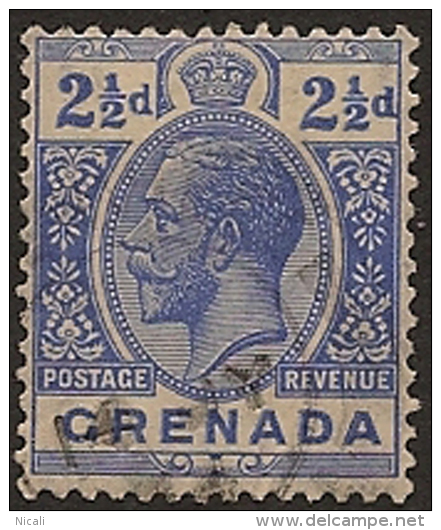 GRENADA 1921 2 1/2d Br Blue KGV SG 119 FU WE246 - Grenada (...-1974)