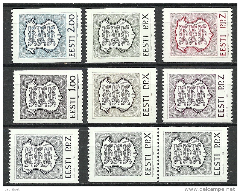 ESTLAND Estonia Estonie 1992 Lot Wappen Coat Of Arms Rollenmarken Coil Stamps MNH - Estonia
