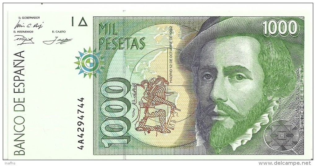 Spain 1000 Pesetas 1992 P163 UNC - [ 4] 1975-… : Juan Carlos I