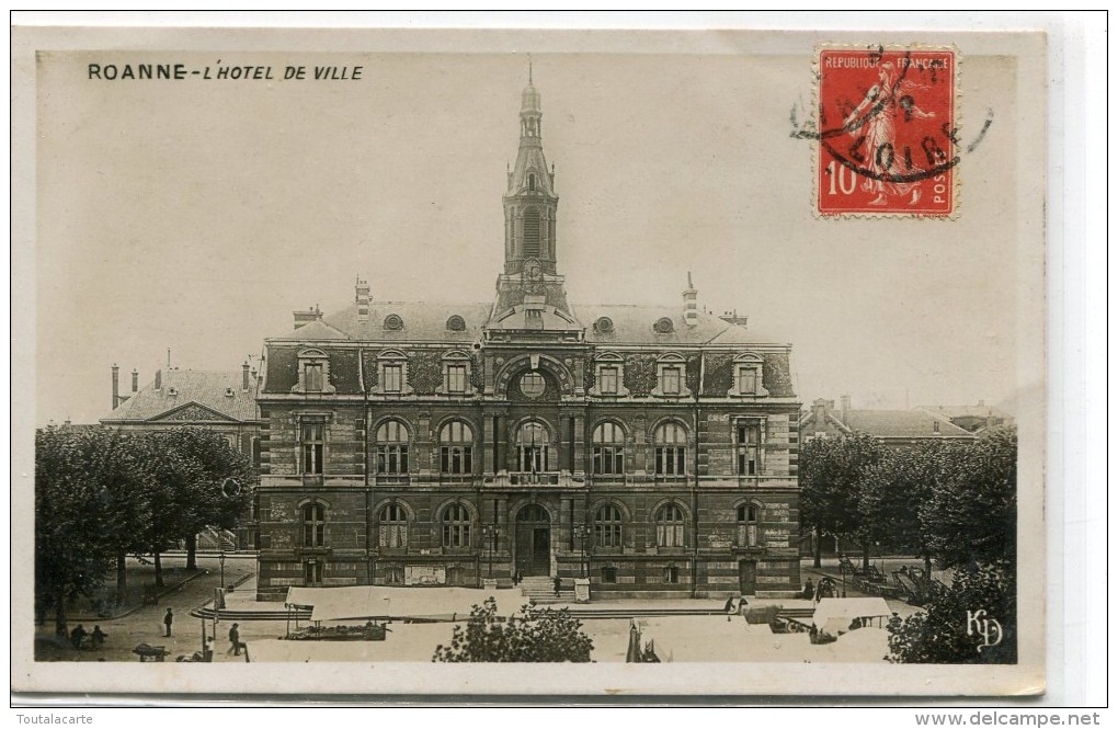 CPA 42 ROANNE L HOTEL DE VILLE 1912 - Roanne