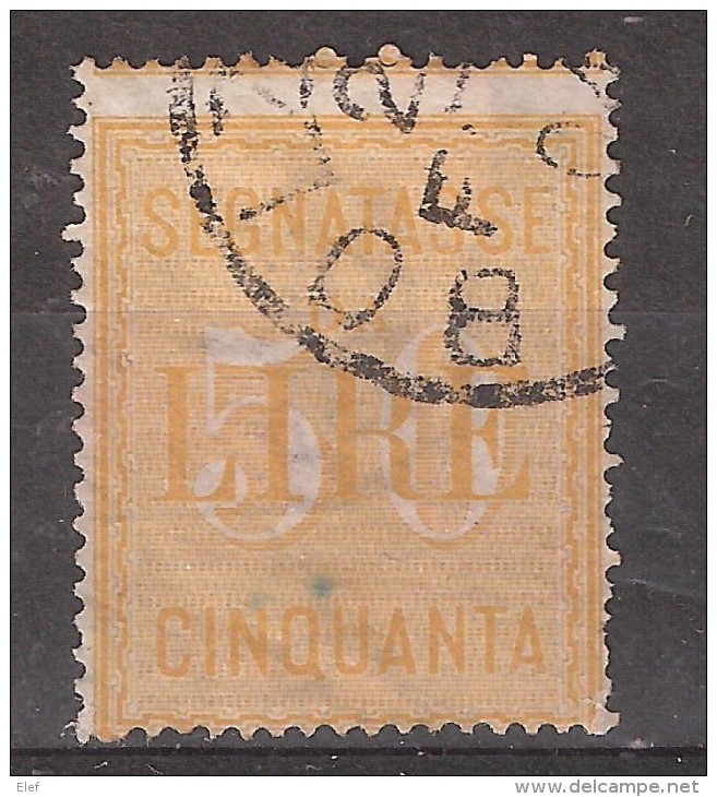 ITALIA / Italie , TAXE TASSA 1903, Yvert N° 25, 50 L ,jaune Obl , TB Cote 40 E! - Postage Due