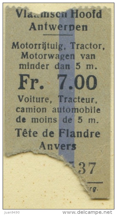 BILLETE DE GAVINAS (MOUETTES) DE ANVERS // 1929 // (REF 262) - Europa