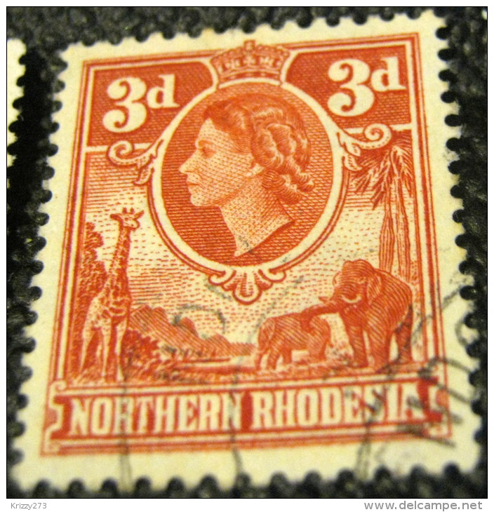 Northern Rhodesia 1953 Queen Elizabeth II 3d - Used - Noord-Rhodesië (...-1963)