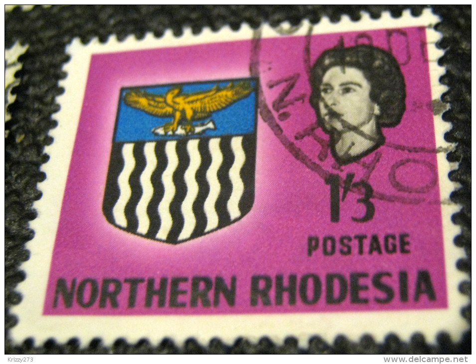 Northern Rhodesia 1963 Coat Of Arms 1s 3d - Used - Rhodésie Du Nord (...-1963)