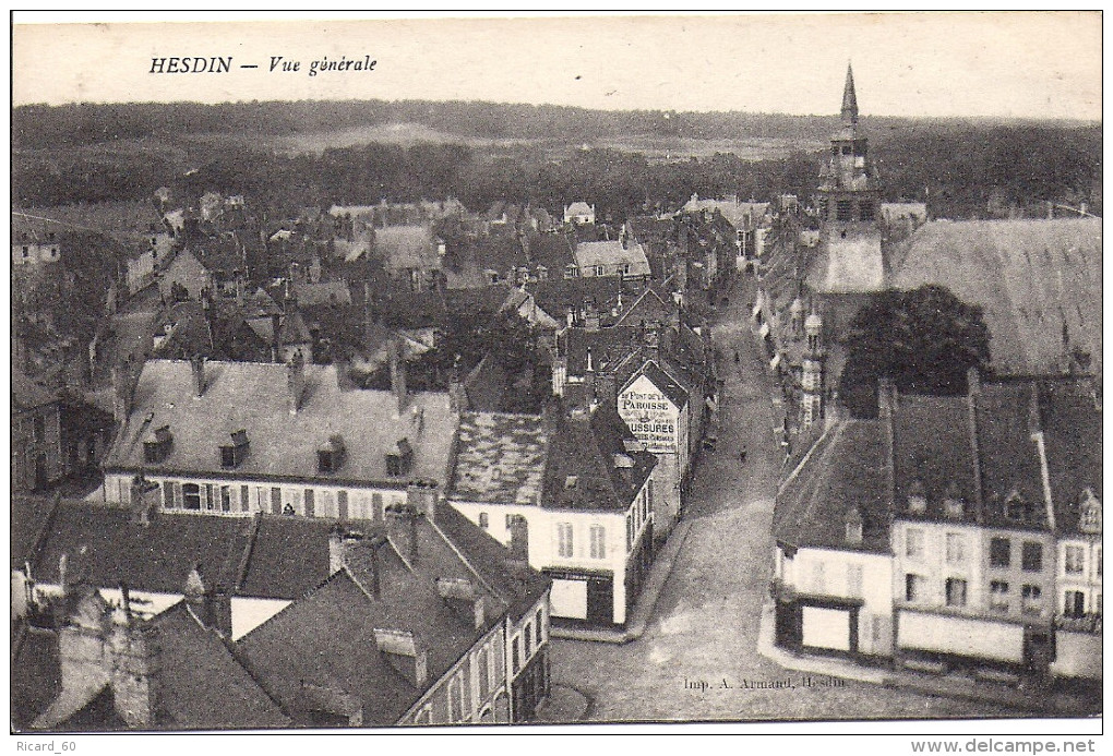 Cpa Hesdin, Vue Générale Aérienne - Hesdin