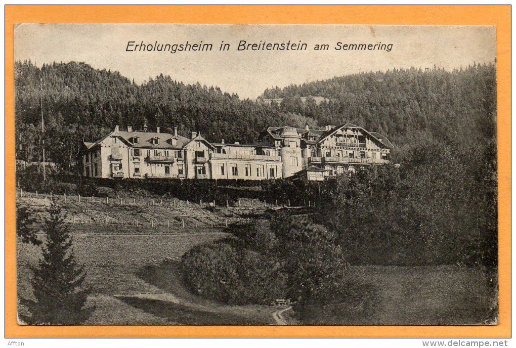 Erholungsheim In Breitenstein Bei Semmering 1920 Postcard - Semmering