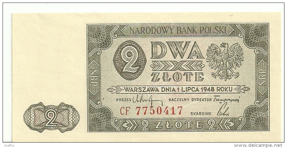 Poland 2 Zlotych 1948 P134 UNC (98/100) - Polonia