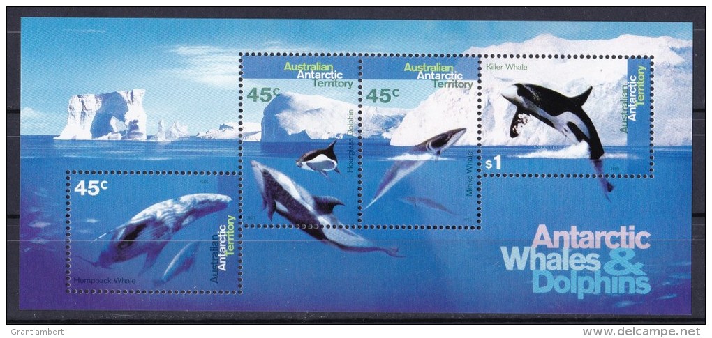 Australian Antarctic 1995 Whales &amp; Dolphins Minisheet MNH - Unused Stamps