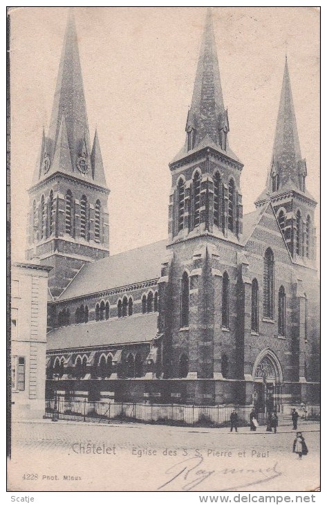 Châtelet   Eglise Des S. S. Pierre Et Paul ;  1905  Chatelineau  Naar Gand - Chatelet