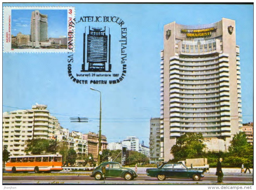 Romania- Maxicard,maximum Postcard- Hotels,constructions For Humanity,Hotel "Intercontinental" Bucharest - Hôtellerie - Horeca