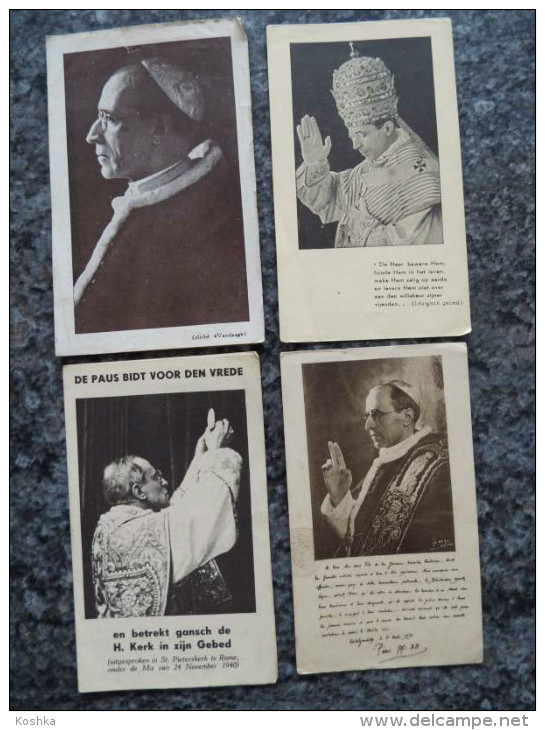 Lot Van 4 Prentjes Paus Pius XXII - Pape - 1940 - 1942 - Lot 227 - Images Religieuses