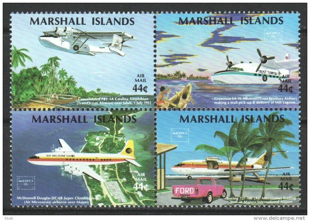 Marshall Islands 1986 Mi 77-80 MNH - Airplanes