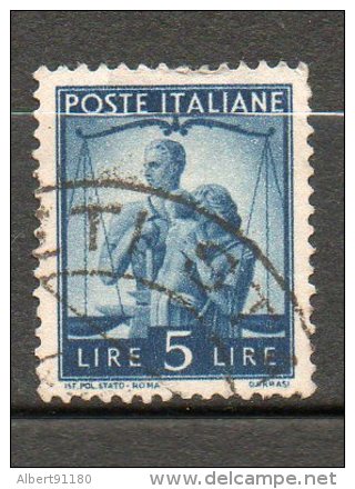 ITALIE  5l Bleu 1945-48 N°493 - Used