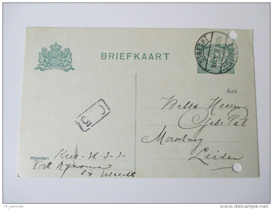 Briefkaart Kriegsgefangenenpost ?!? Utrecht - Leiden 10.9.1915 Stempel: Utrecht Station 1 / C 5 - Lettres & Documents