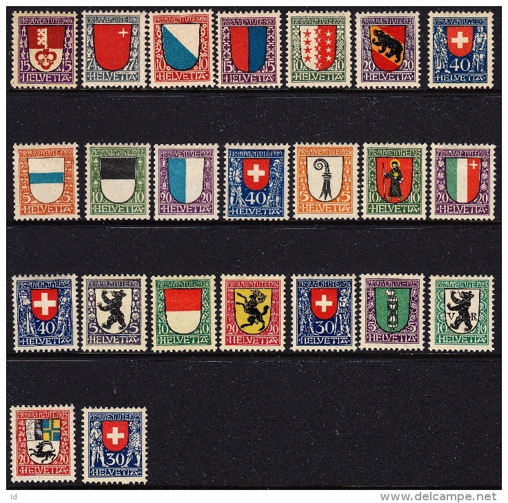 SWITZERLAND  - PRO-JUVENTUTE LOT FROM 1912/1925 MINT HINGED - CLEAN - Unused Stamps