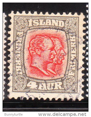Iceland 1907-08 King Christian IX &amp; Frederik VIII 4a Used Perf 13 - Usados