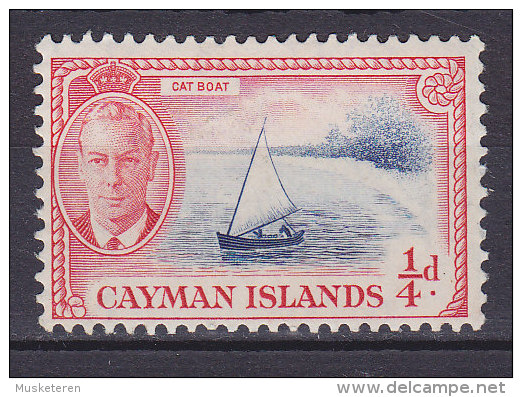 Cayman Islands 1950 Mi. 123    1/4 P King George VI. & Cat Boat Fischerboot MH* - Kaimaninseln