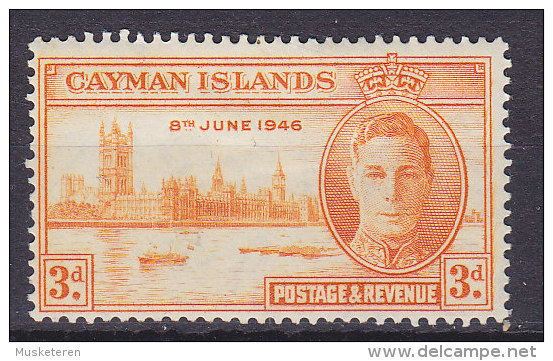 Cayman Islands 1946 Mi. 116    3 P King George VI. Victory Omnibus Issue MH* - Iles Caïmans