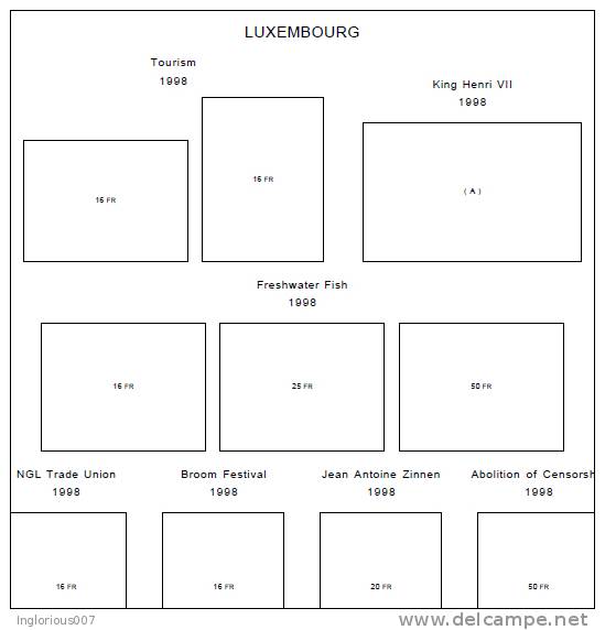 LUXEMBOURG STAMP ALBUM PAGES 1852-2011 (209 pages)