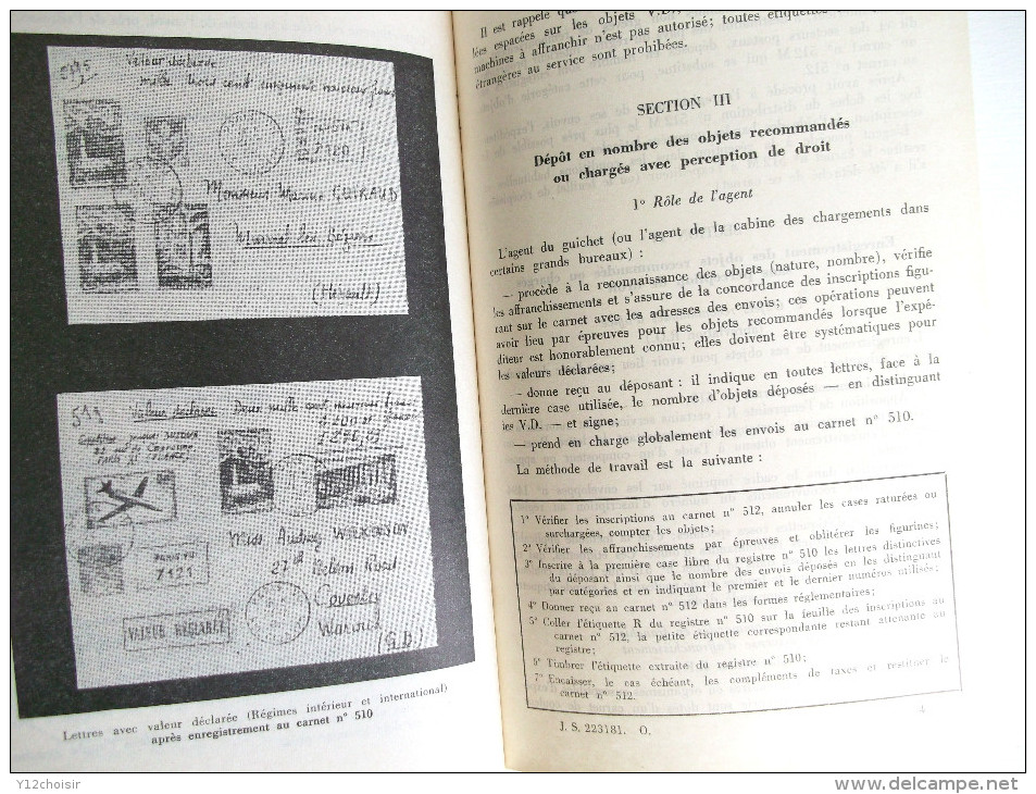 1961 MANUEL DE L AGENT D EXPLOITATION DEBUTANT SERVICE DU TRI LA POSTE POSTES ET TELECOMMUNICATIONS PTT - Historische Documenten