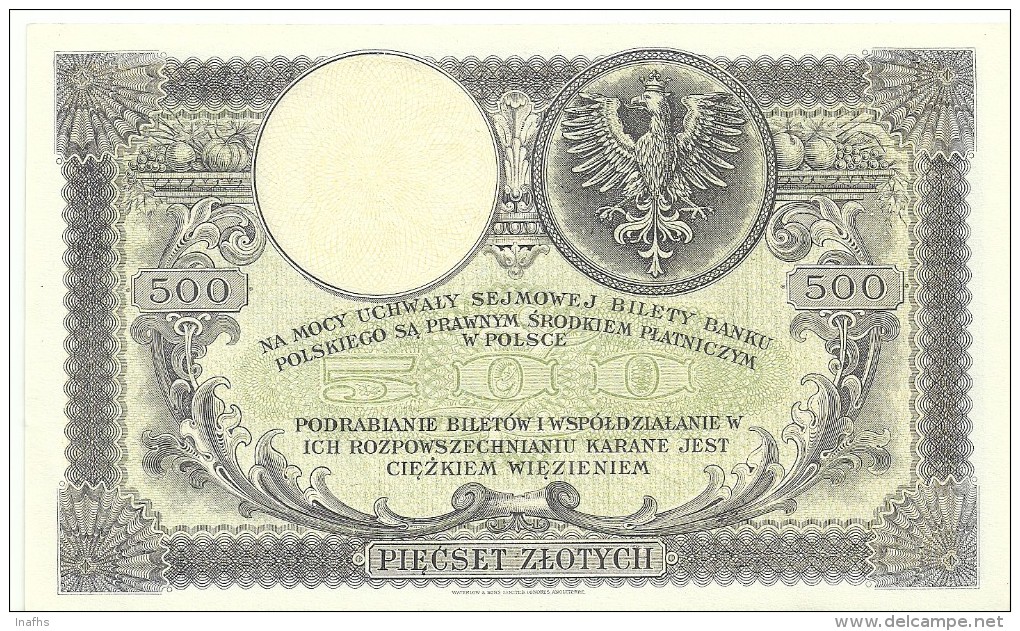 Poland 500 Zlotych 1919 (1924) P58 UNC - Polonia