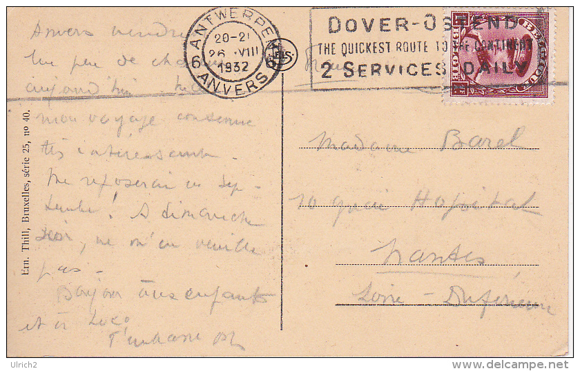 CPA Anvers - La Rade - Cachet "Dover-Calais, The Quickest Route To The Continent" - 1932 (5017) - Antwerpen