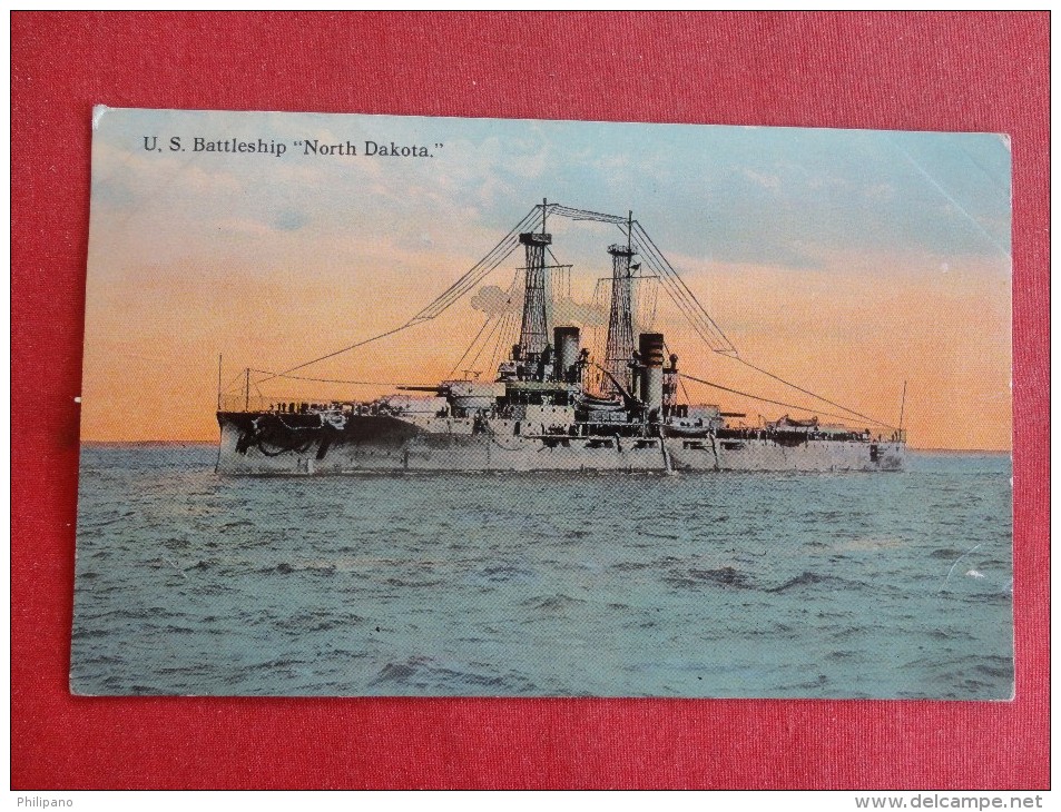 U.S. Battleship  North Dakota  Has A 1913 Ship Cancel North ?? Dakota Ref 1332 - Guerre