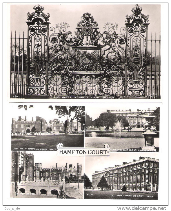 UK - 2 Cards - Hampton Court - Iron Gates Hampton Court Palace - Middlesex