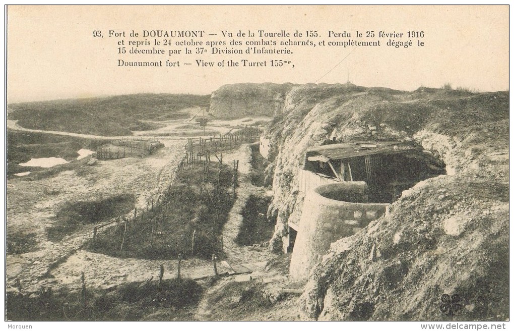 9012. Postal FORT DOUAUMONT (meuse) Tourelle 155. Guerre Mondiale - Douaumont