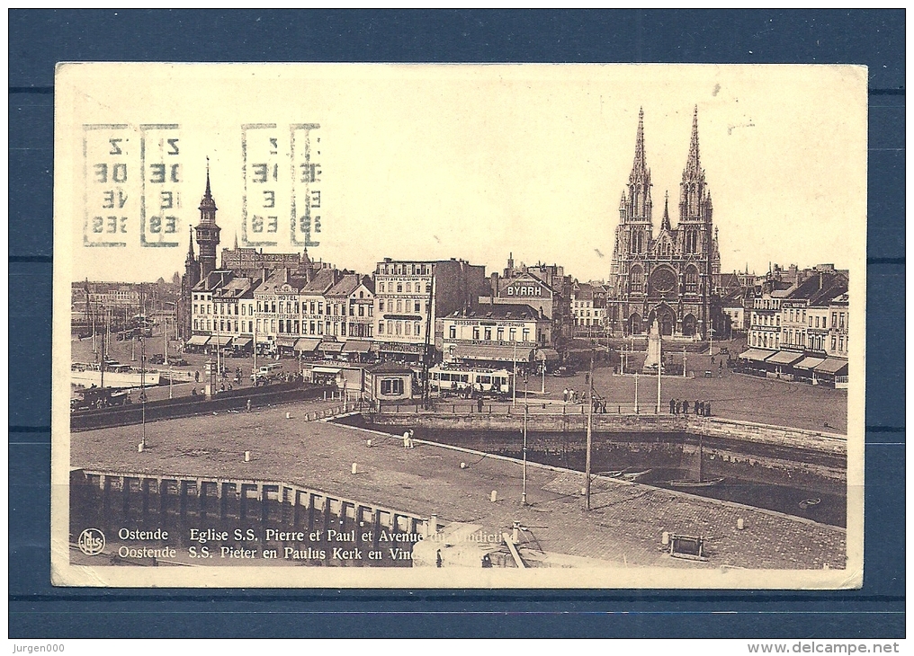 OOSTENDE: Eglise Pierre Et Paul,  Gelopen Postkaart 1938 (GA13112) - Oostende