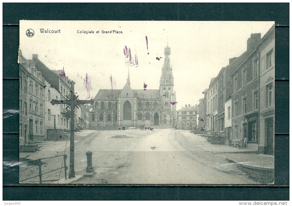 WALCOURT: Collégiale Et Grand Place,  Gelopen Postkaart 1910 (GA13730) - Walcourt