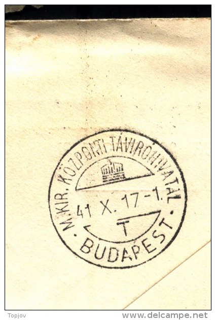 HUNGARY - MAGYAR  - Recom.letter - Postmark M.KIR. KOZPONTI TAVIROHIVATAL - Ujvidek To Budap.- 1941 - Lettres & Documents