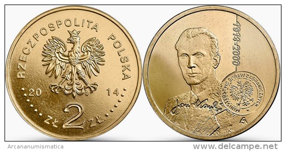 POLONIA 2 ZLOTES  2.014  2014 Oro Nórdico  "Centenario Del Nacimiento De JAN KARSKI" SC/UNC  T-DL-10.921 - Polonia