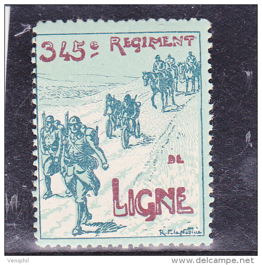 VIGNETTE DU 345 E REGIMENT DE LIGNE  -NEUVE TTB - Military Heritage