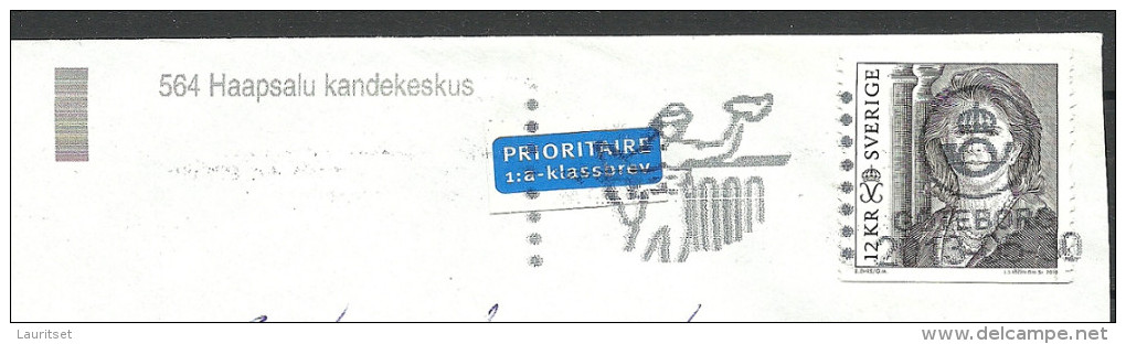 SCHWEDEN Sverige 2014 Flugpost Cover To Estland Estonia Prinzess Victoria Cachet Haapsalu Kandekeskus Hapsal - Briefe U. Dokumente