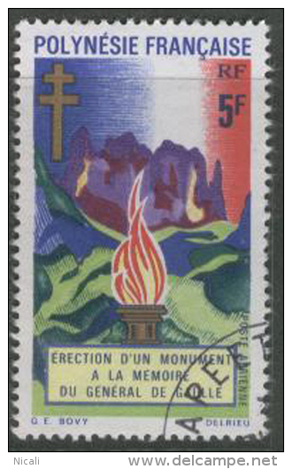 FRENCH POLYNESIA 1971 5f De Gaulle Monument SG 128 FU EK315 - Gebraucht