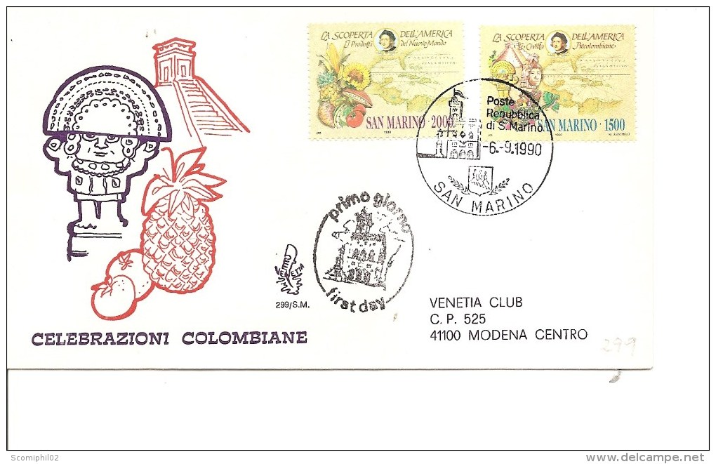 Explorateurs -Colomb ( FDC De Saint-Marin De 1990 à Voir) - Explorers