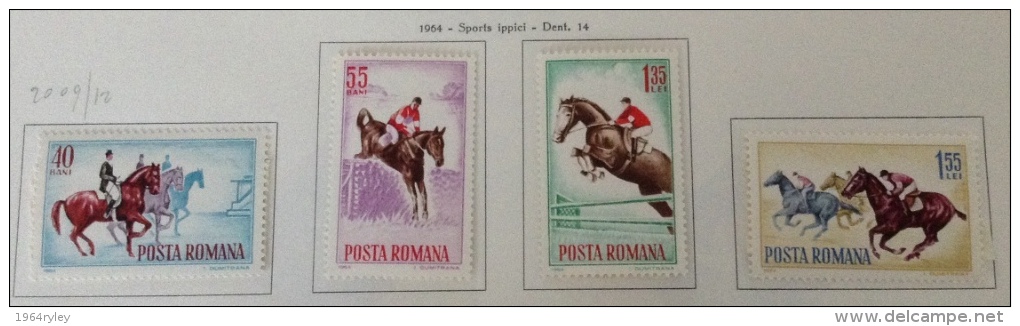 Romania 1964  - Mi 2276/2279 Yt 2009/2012 Mh* - Unused Stamps